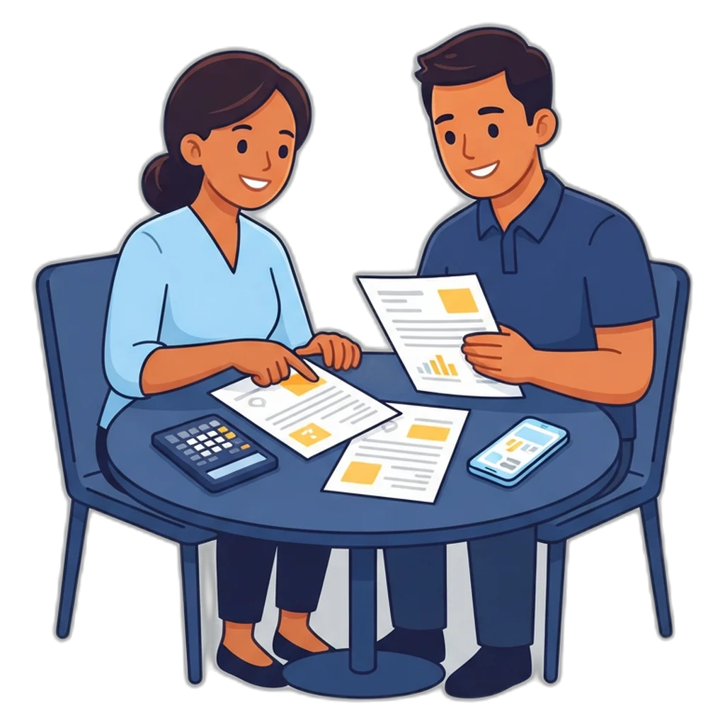 Homeowners comparing three solar quotes side by side to find the best solar installers for their home