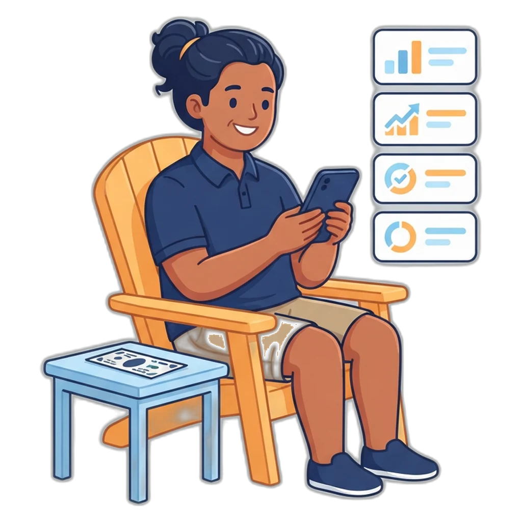 Homeowner checking a solar estimate on a phone with an electric bill on the table