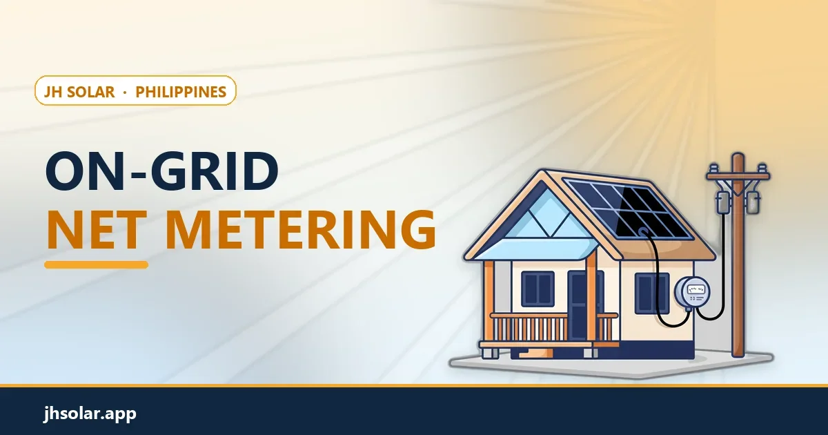 House with rooftop solar connected to an electric meter and a utility pole